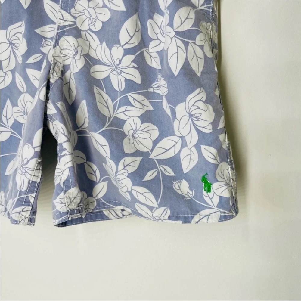 Polo Ralph Lauren Boys Swim Trunks 7 Blue Floral Hawaiian Print Board Shorts - Picture 3 of 10